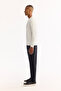 Men's Ecru Crew Neck Textured Knitwear Regular Fit Sweater A52Y5083 - 3