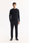 Men's Black Crew Neck Soft Touch Textured Knitwear Regular Fit Sweater A52Y5063 - 7