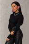 Women's Set of 4 Black White Burgundy Navy Blue Body with Finger Detail - 2