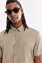 Men's Mink Classic Collar Easy-Ironing Anti-Wrinkle Technical Fabric Short Sleeve Comfort Fit Shirt A61Y2142 - 2