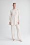 Striped Pearl Cashmere Double Set Cream