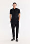 Men's Black Non-Curling Polo Collar Zippered 100% Cotton Regular Fit T-Shirt A61Y1038 - 5