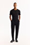 Men's Black Classic Waist Cotton Carrot Fit Trousers A52Y3061 - 3