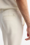 Men's White Classic Waist Jersey Cotton Carrot Fit Trousers A42Y3061 - 5
