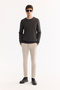 Men's Anthracite Crew Neck 100% Acrylic Textured Knitwear Regular Fit Sweater E005088 - 7