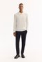 Men's Ecru Polo Neck Zippered Rayon Non-Pilling Textured Knitwear Regular Fit Sweater A52Y5019 - 7