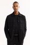 Men's Black Classic Collar Cotton Comfort Fit Shirt Jacket A52Y2092 - 5