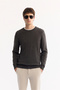 Men's Anthracite Crew Neck 100% Acrylic Textured Knitwear Regular Fit Sweater E005088