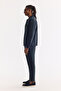 Men's Navy Blue Classic Collar Breathable 100% Linen Comfort Fit Shirt Jacket A61Y2540 - 5