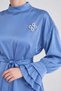 Ruffle Sleeve Detailed Double Suit Set Indigo - 4