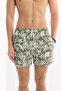 Men's Khaki Quick Dry Printed Relaxed Fit Swim Shorts with Bag A61Y3810 - 4