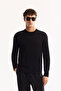 Men's Black Crew Neck Rayon Non-Pilling Regular Fit Knitwear Sweater A52Y5001