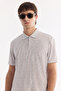 Men's Gray Non-Curling Polo Collar Zippered Regular Fit T-Shirt A61Y1046 - 3
