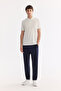 Men's Ecru Non-Curling Polo Collar Zippered Regular Fit T-Shirt A61Y1046 - 6