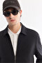 Men's Black Classic Collar Technical Fabric Wrinkle-Free Comfort Fit Shirt Jacket A61Y2079 - 2