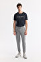 Men's Gray Elastic Waist Lace-Up Soft Touch Regular Fit Sweatpants A51Y3402 - 7
