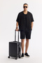 Men's Black Apaj Collar 100% Linen Short Sleeve Oversize Fit Shirt A51Y2209 - 7