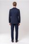 Ds Groom Slim Fit Navy Blue Dobby Suit with Vest - 3