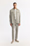 Men's Gray Classic Collar 100% Linen Comfort Fit Shirt Jacket A51Y2087 - 5