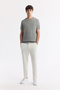 Men's Gray Crew Neck Viscose Blend Knitwear Regular Fit T-Shirt B005119 - 5