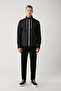 Men's Black Stand Collar Quilted Front Lace-Up Water Repellent Comfort Fit Coat A41Y6000 - 6