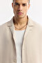 Men's Beige Apaj Collar Soft Touch Comfort Fit Shirt A51Y2092 - 2