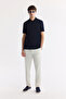 Men's Navy Blue Polo Neck Jacquard Regular Fit T-Shirt A51Y1090 - 6