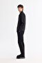 Men's Black Classic Collar Lightweight Bi-Stretch Seasonal Comfort Fit Coat A42Y6079 - 3