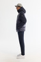 Men's Navy Blue Hooded Water Repellent Windproof Shiny Puffer Comfort Fit Coat A42Y6104 - 6