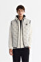 Men's Grey Stand Collar Water Repellent Windproof Puffer Lightweight Comfort Fit Vest A42Y6505