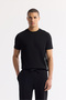 Men's Black Elastic Waist Lace-Up Bi-Stretch Regular Fit Sweatpants A51Y3412 - 6