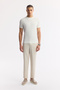 Men's Ecru Crew Neck Rayon Knitwear Regular Fit T-Shirt A51Y5005 - 7