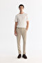 Men's Beige Classic Waist Easy-Iron Chino Slim Fit Trousers B003035