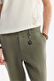 Men's Khaki Elastic Waist 100% Linen Relaxed Fit Trousers B003032 - 4