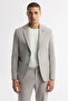 Men's Gray Mono Collar Cotton Lightweight Bi-Stretch Blazer Comfort Slim Fit Jacket A51Y4004 - 7