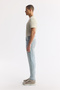 Men's Light Blue Classic Waist Cotton Vintage Washed Berlin Slim Fit Jean Trousers A51Y3525 - 4