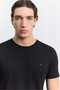 Men's Black Crew Neck Soft Touch Basic Regular Fit T-Shirt B001171 - 2