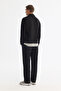 Men's Black Classic Collar Suede Textured Seasonal Comfort Fit Coat A42Y6076 - 4