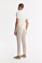 Men's Beige Side Pockets Elastic Waist Soft Touch Comfort Slim Fit Trousers A51Y3217 - 3