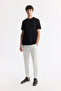 Men's Black Crew Neck Printed Bi-Stretch Interlock Regular Fit T-Shirt A51Y1001 - 6