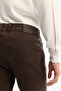 Men's Brown Classic Waist Vintage Washed Elastane Berlin Slim Fit Jean Trousers A42Y3532 - 6