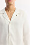 Men's White Apaj Collar 100% Linen Comfort Fit Shirt A51Y2114 - 3