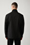 Men's Black Stand Collar Quilted Front Lace-Up Water Repellent Comfort Fit Coat A41Y6000 - 4