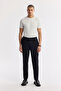 Men's Black Side Pocket Elastic Waist Soft Touch Comfort Slim Fit Trousers A51Y3217