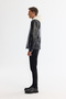 Men's Black Classic Collar Pocket Leather Look Comfort Fit Coat A42Y6024 - 5