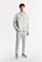 Men's Light Gray Classic Collar Cotton Jersey Comfort Fit Shirt Jacket A51Y2048 - 5
