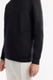 Men's Black Crew Neck Printed Bi-Stretch Interlock Regular Fit Sweatshirt A51Y1208 - 5