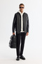 Men's Black Classic Collar Pocket Leather Look Comfort Fit Coat A42Y6024 - 7