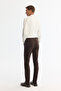 Men's Brown Classic Waist Vintage Washed Elastane Berlin Slim Fit Jean Trousers A42Y3532 - 4
