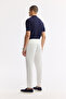 Men's White Classic Waist Viscose Blended Bi-Stretch Trousers A51Y3049 - 3